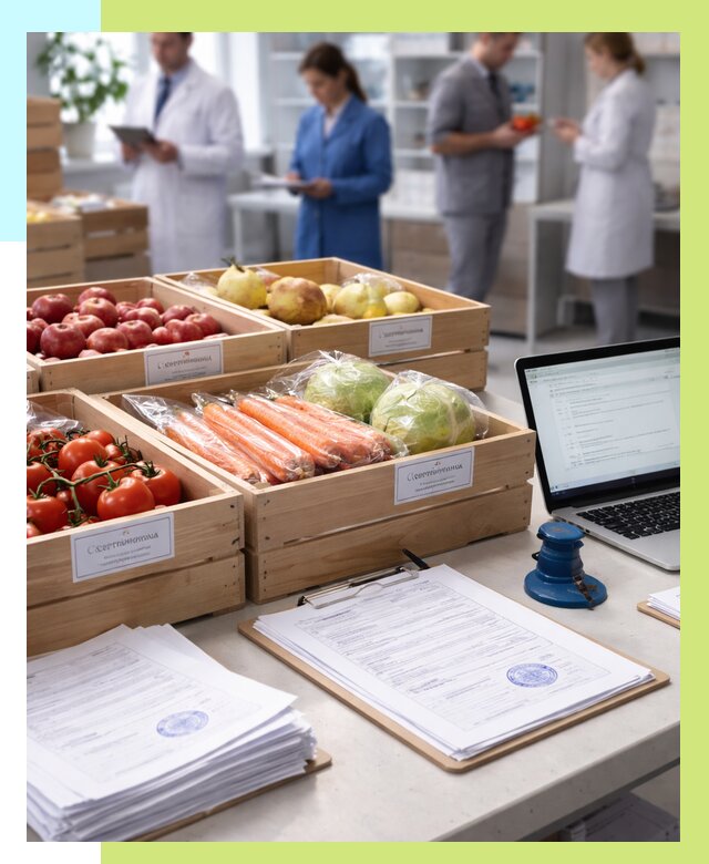 Сертификация овощей и фруктов в Ангарске от 8733 р. | Алешин-Нгр