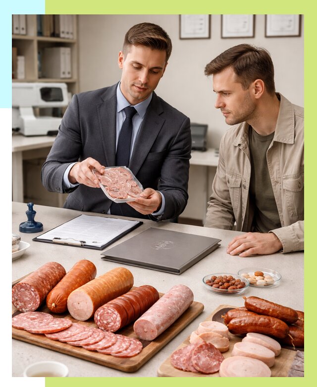 Сертификация колбасных изделий в Ангарске от 7706 р. | Алешин-Нгр