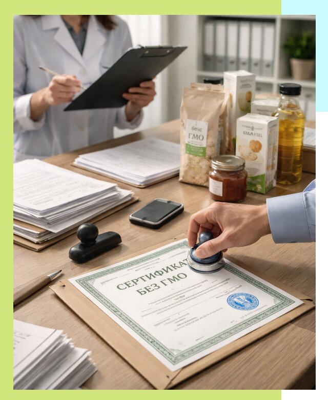 Получение сертификата Без ГМО для продукции в Ангарске